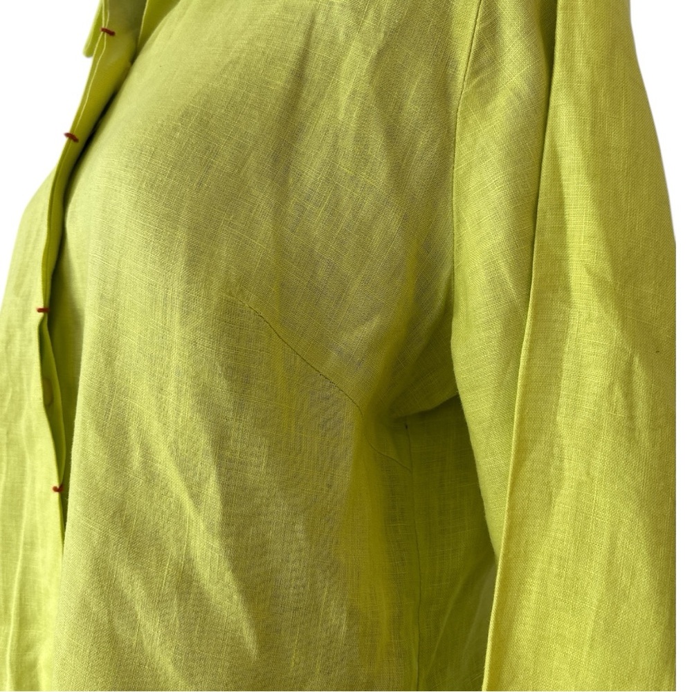 Maria Helena Cabral Linen Shirt Lemon Yellow - Size S - Picture 5 of 7